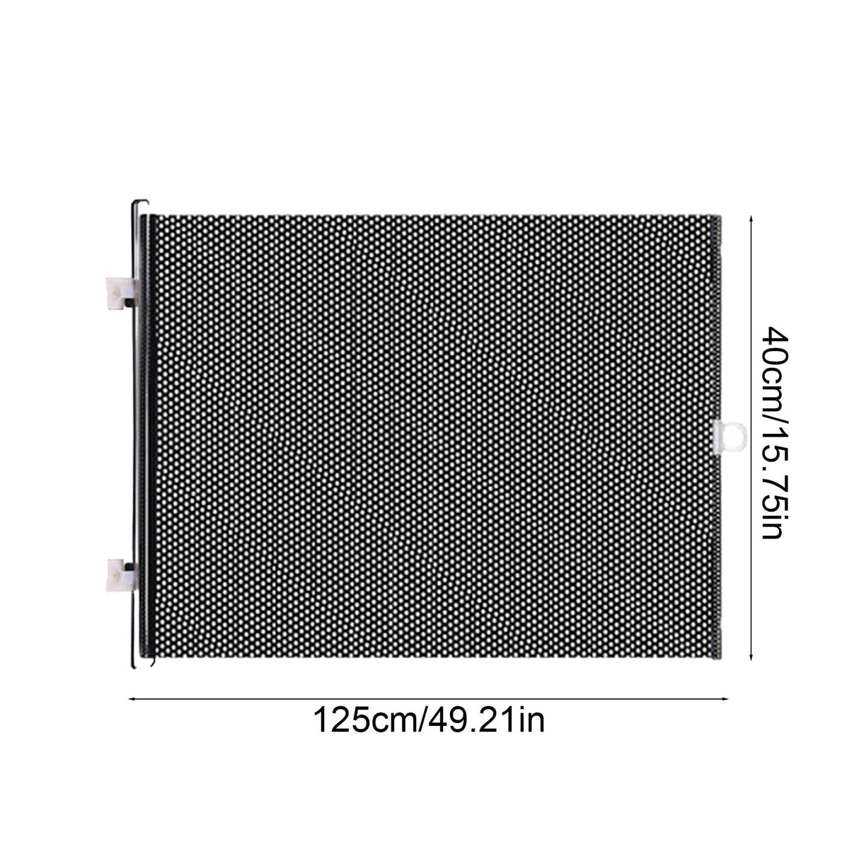 Retractable Safety Gate, No Drill PVC Mesh Black Small