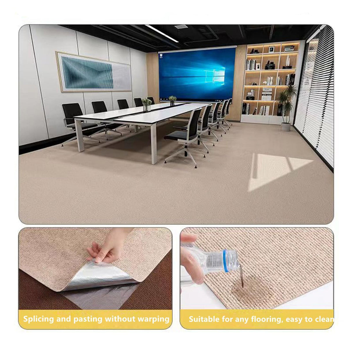 Kerenzerberg Peel and Stick Carpet Tile, 60x60cm, Grey