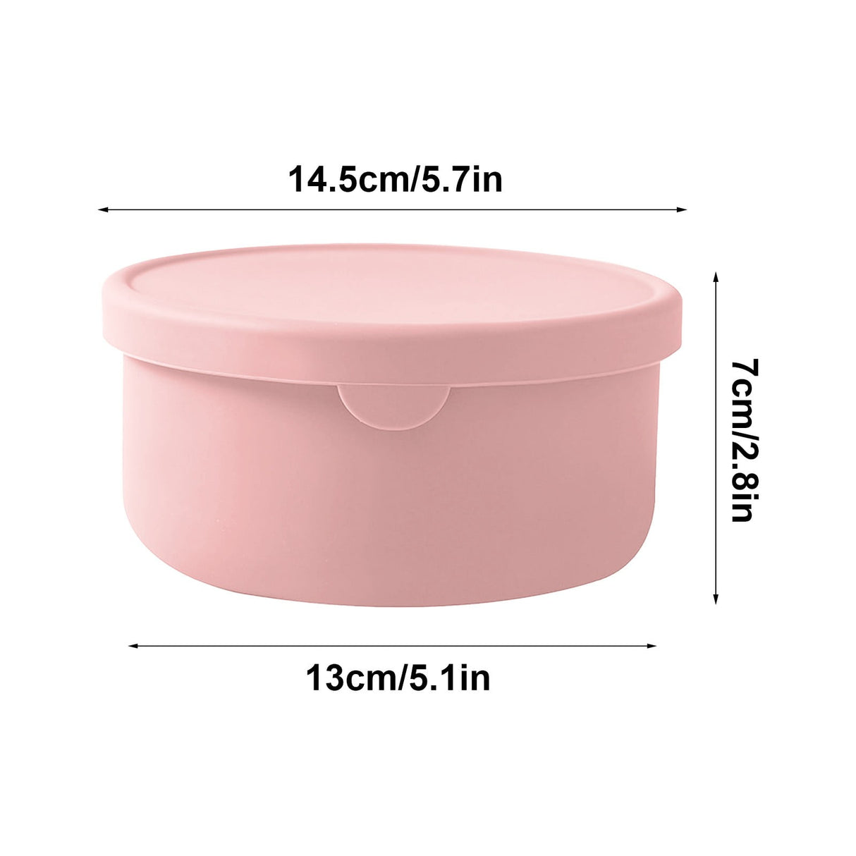 Pink reusable silicone baby snack container with lid