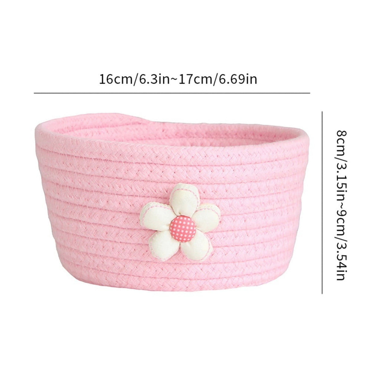 White and navy woven basket storing socks