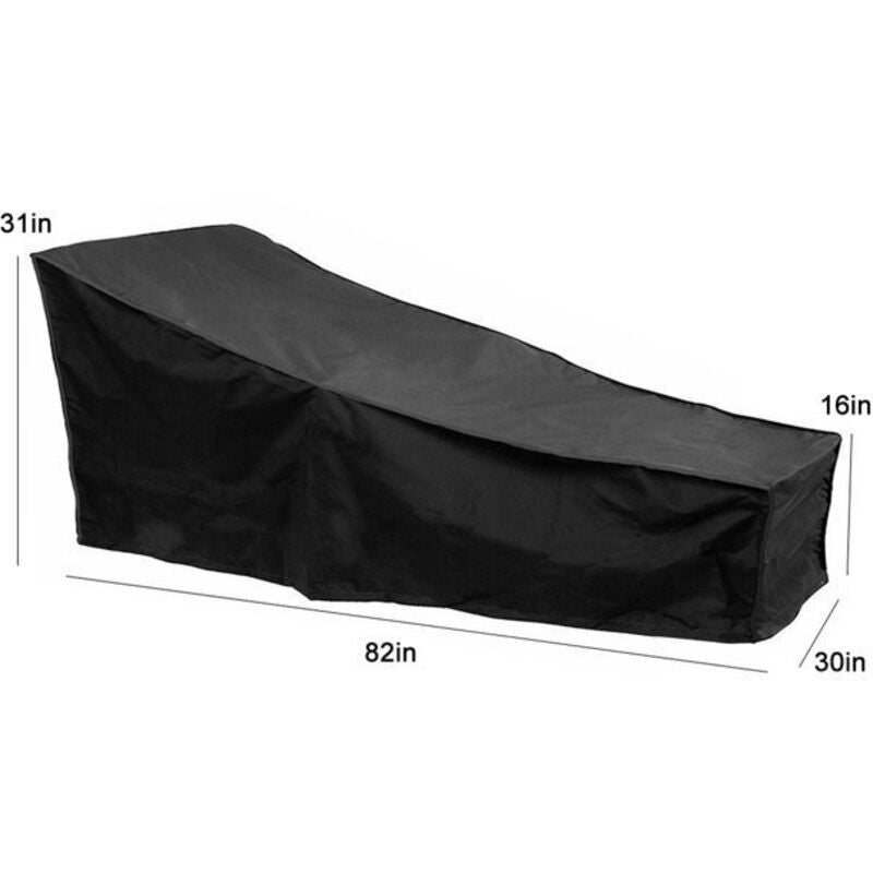 Sun Lounger Cover Oxford 210D, Black 208cm