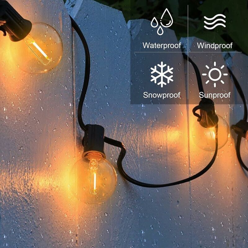 Manfredonia Outdoor String Lights, G40 Bulbs, 26 Bulbs, 15m, Warm White
