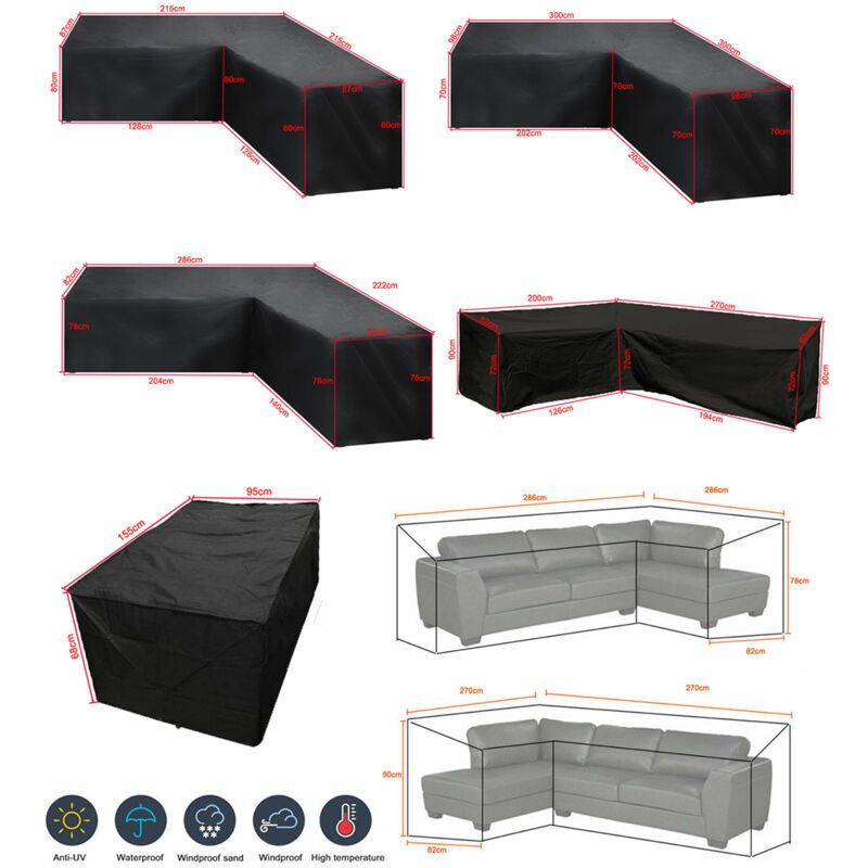 L Shape Corner Sofa Cover Oxford 210D 300 x 300 x 98cm
