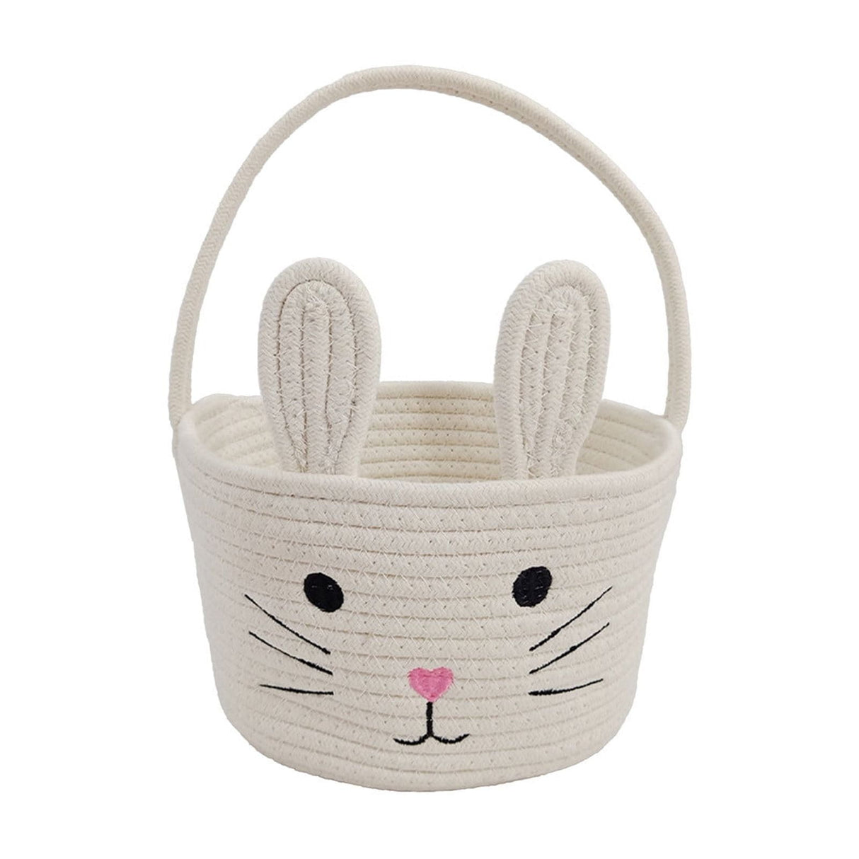 Cotton rope Easter bunny storage basket with rabbit ears