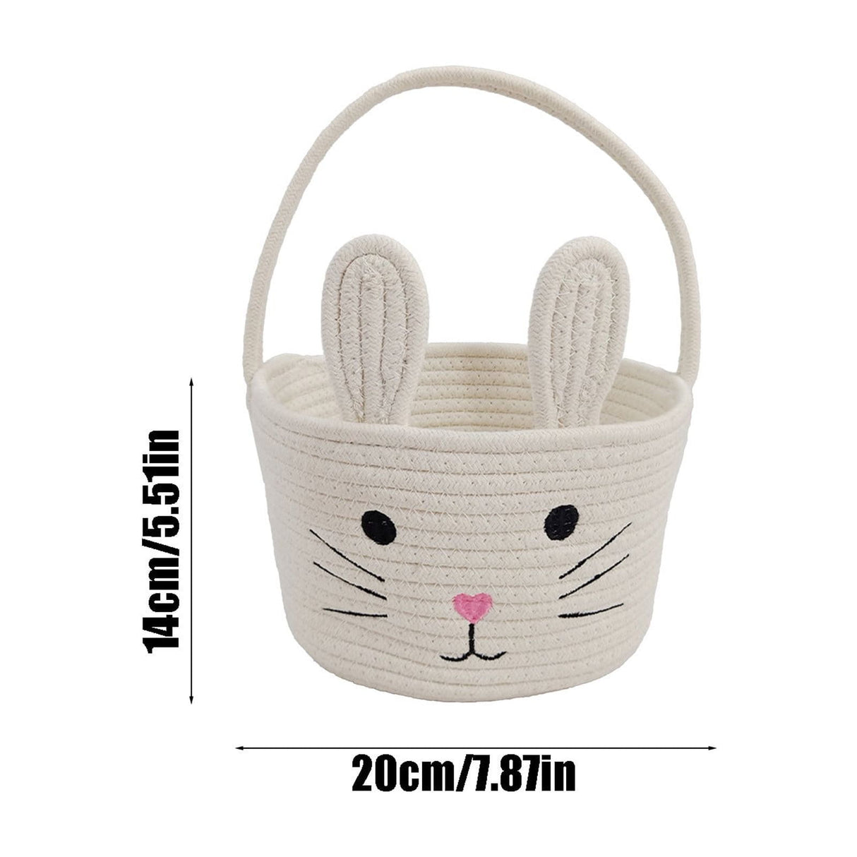 Easter bunny storage basket side view