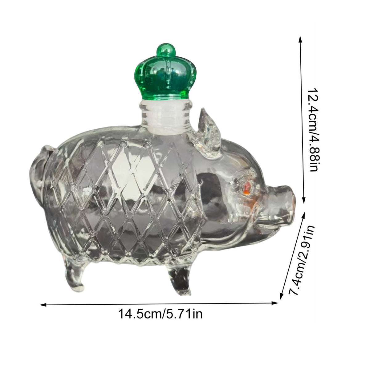3D wolf head whisky decanter in glass - view 4