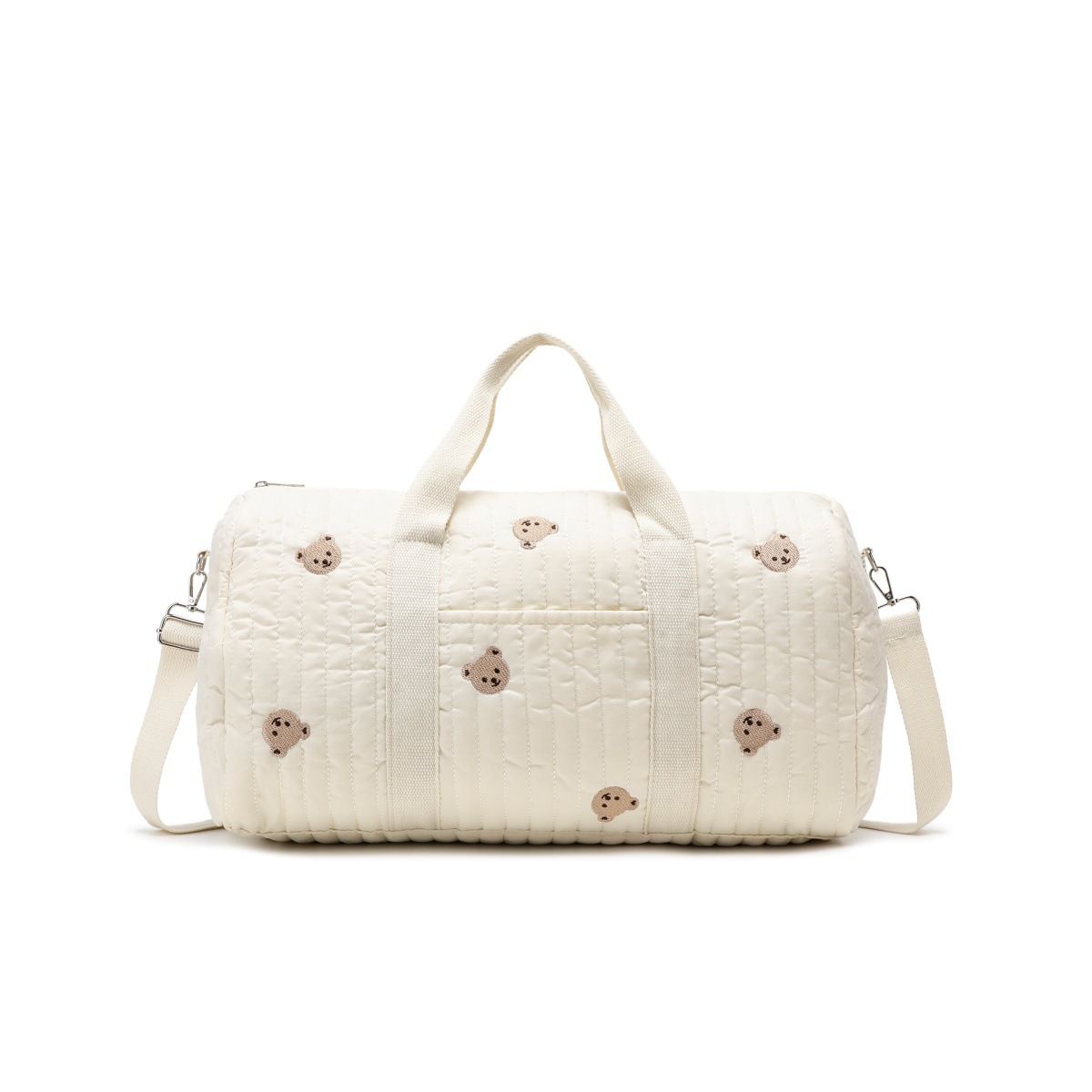 Quilted baby diaper tote bag with shoulder strap - view 1