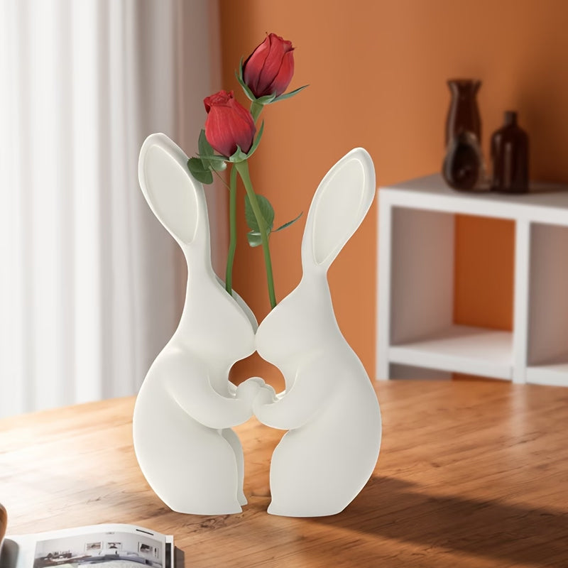 White bunny-shaped decorative flower vase