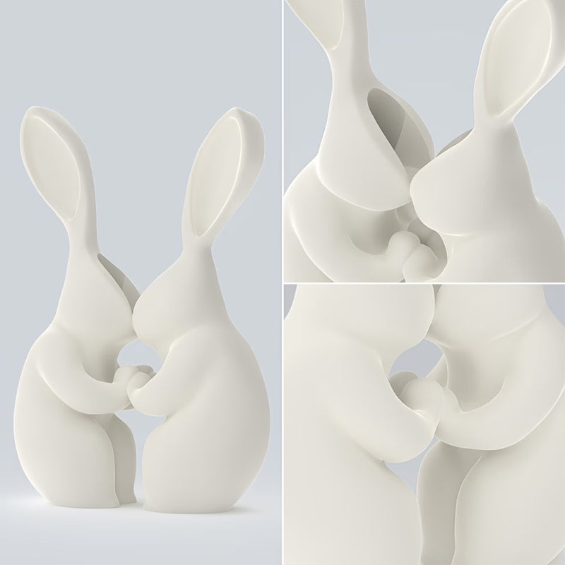 White bunny-shaped decorative flower vase