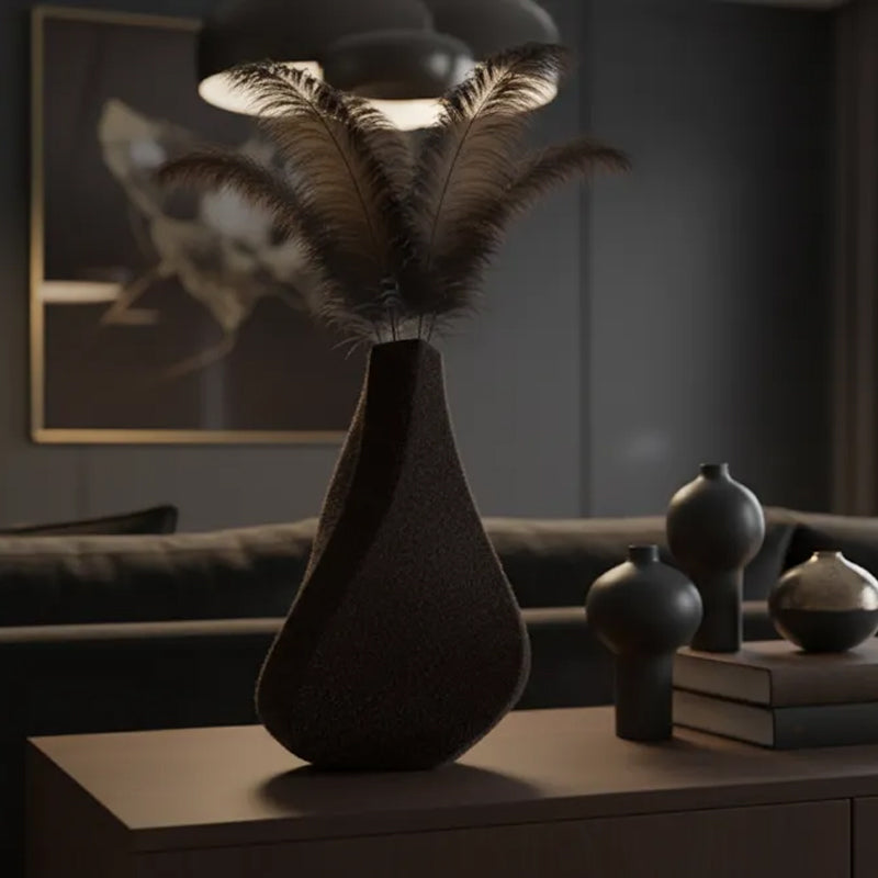 Bevagna 3D Printed Vase, Black