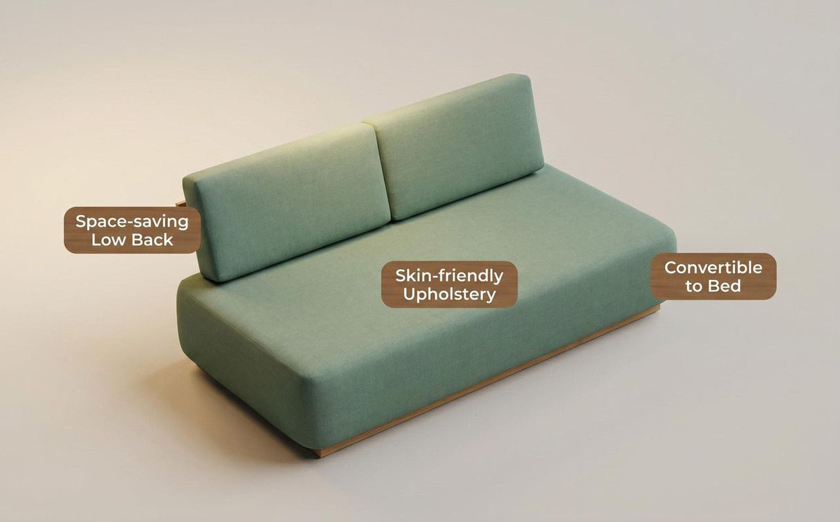 Seaforth 2 Seater Outdoor Sofa, Timber and Fabric