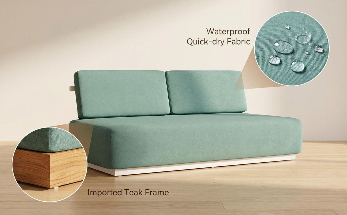 Seaforth 2 Seater Outdoor Sofa, Timber and Fabric