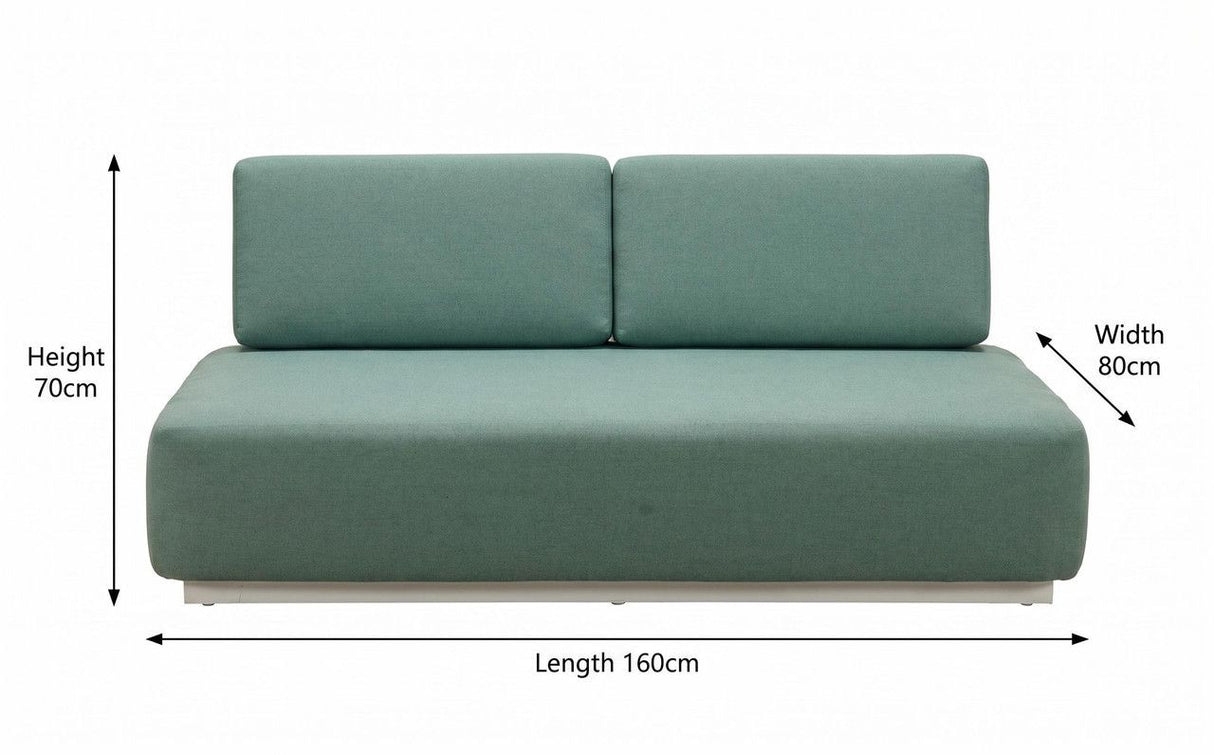 Seaforth 2 Seater Outdoor Sofa, Timber and Fabric