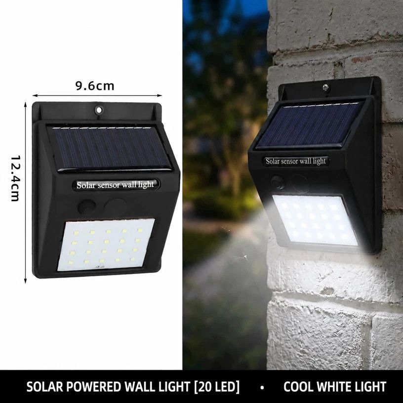 Solar Wall Light 20 LED Single Sided Motion Sensor outdoor light 1