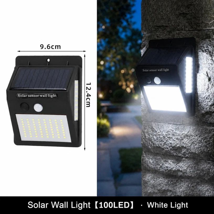 Solar Wall Light 100 LED Three Sided Motion Sensor outdoor light 1