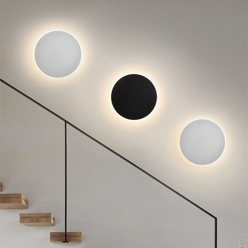 13cm black dimmable LED wall light 2 pack