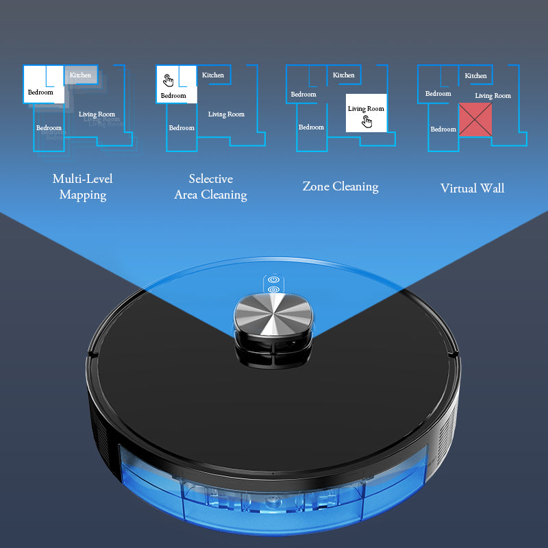 Leipzig Robot Vacuum and Mop, 3 in 1, 3500Pa, LDS Navigation, App Control