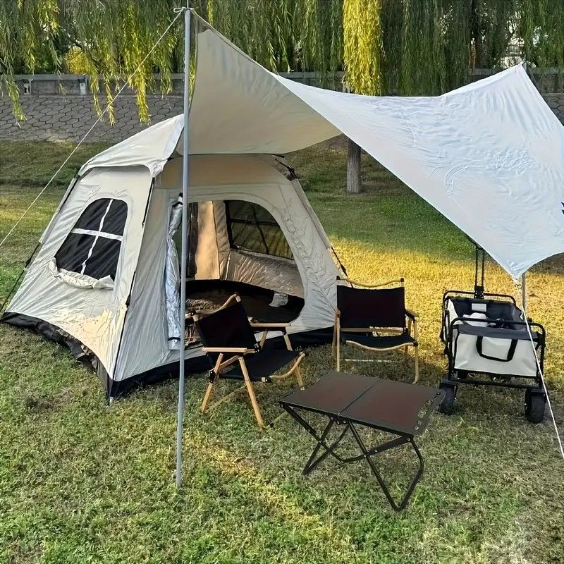 Serpentine Folding Camp Table, Green