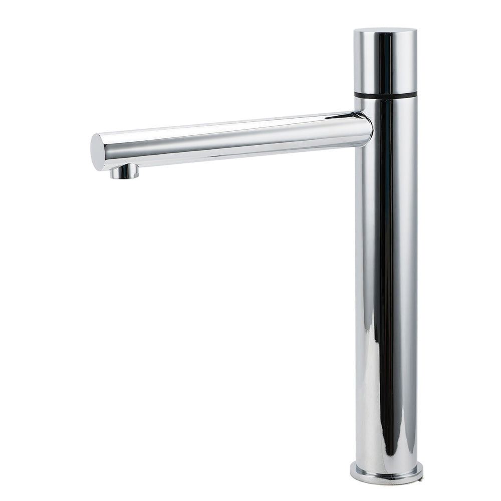 Tall Round Basin Mixer Tap in Polished Chrome