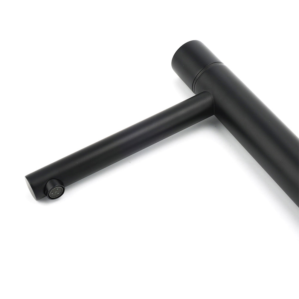 Matt Black Round Tall Basin Mixer Tap