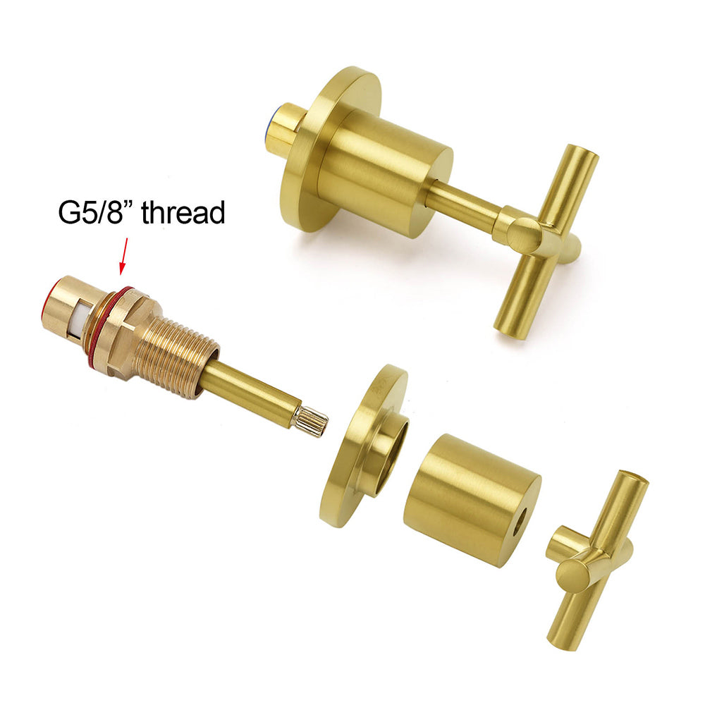 Quarter Turn Twin Tap Set, Brushed Gold