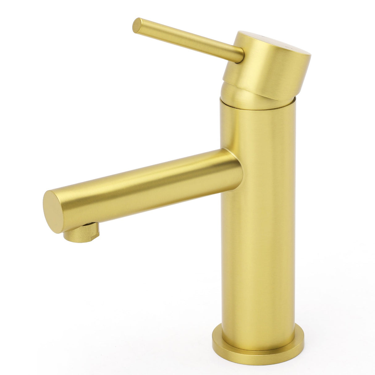Brushed Gold Round Basin Mixer Tap image 3