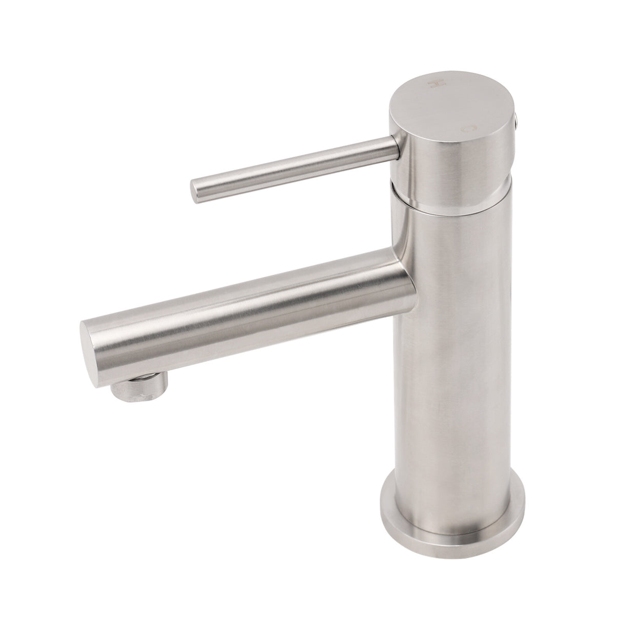 Brushed Nickel Round Basin Mixer Tap