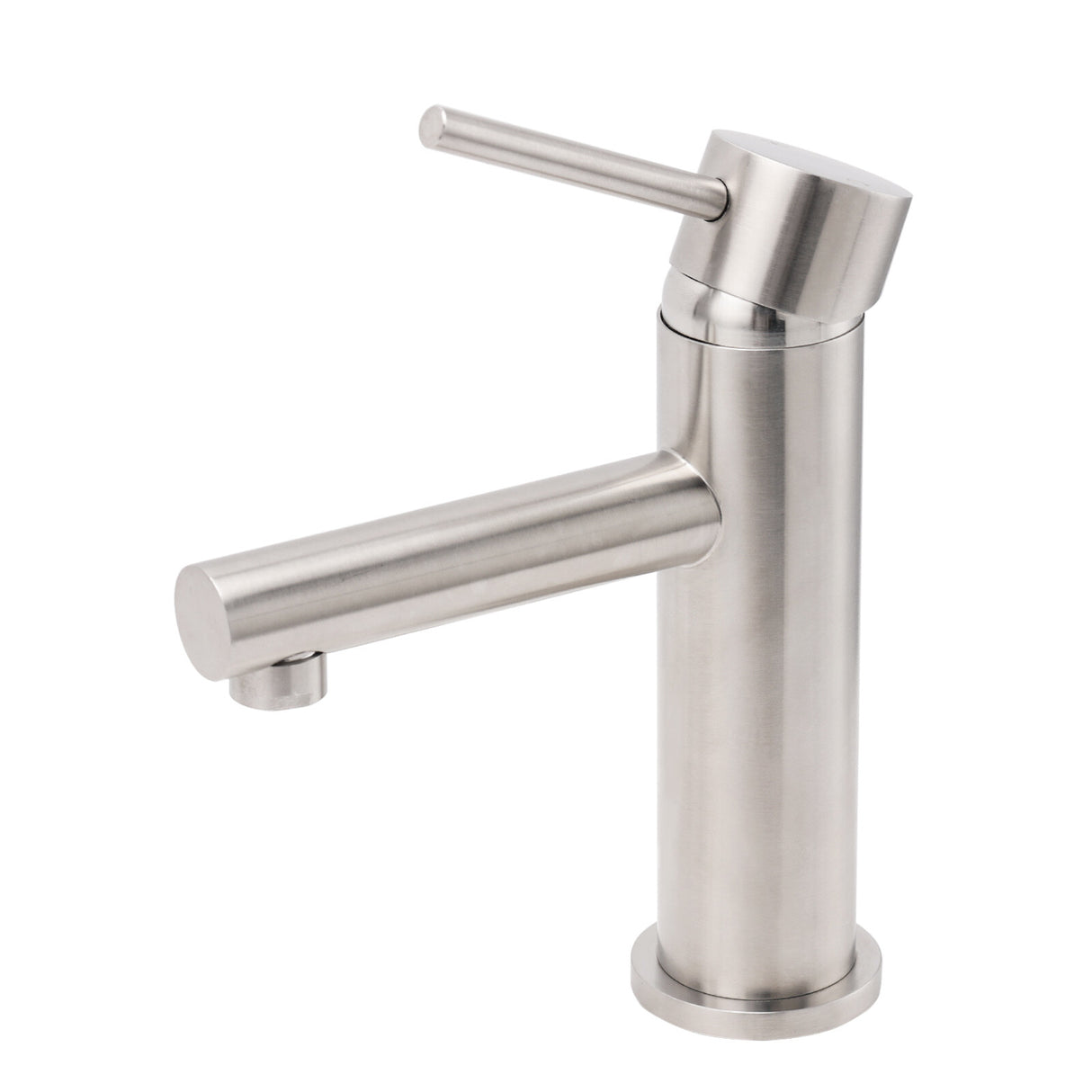 Brushed Nickel Round Basin Mixer Tap