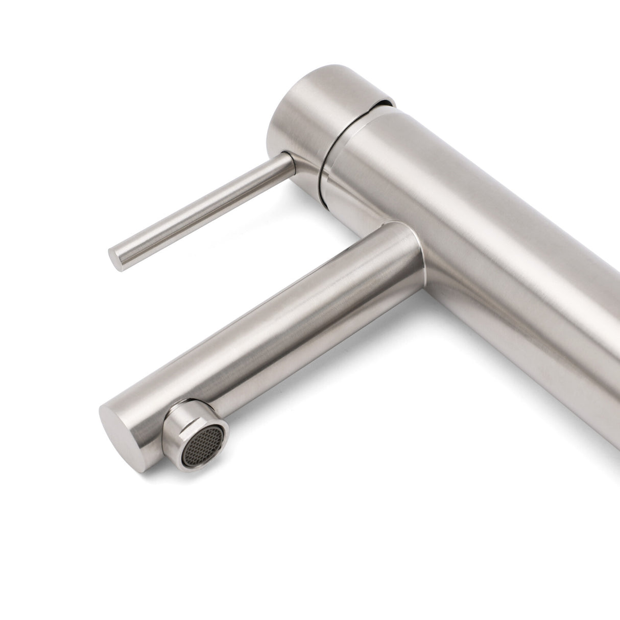 Brushed Nickel Round Basin Mixer Tap