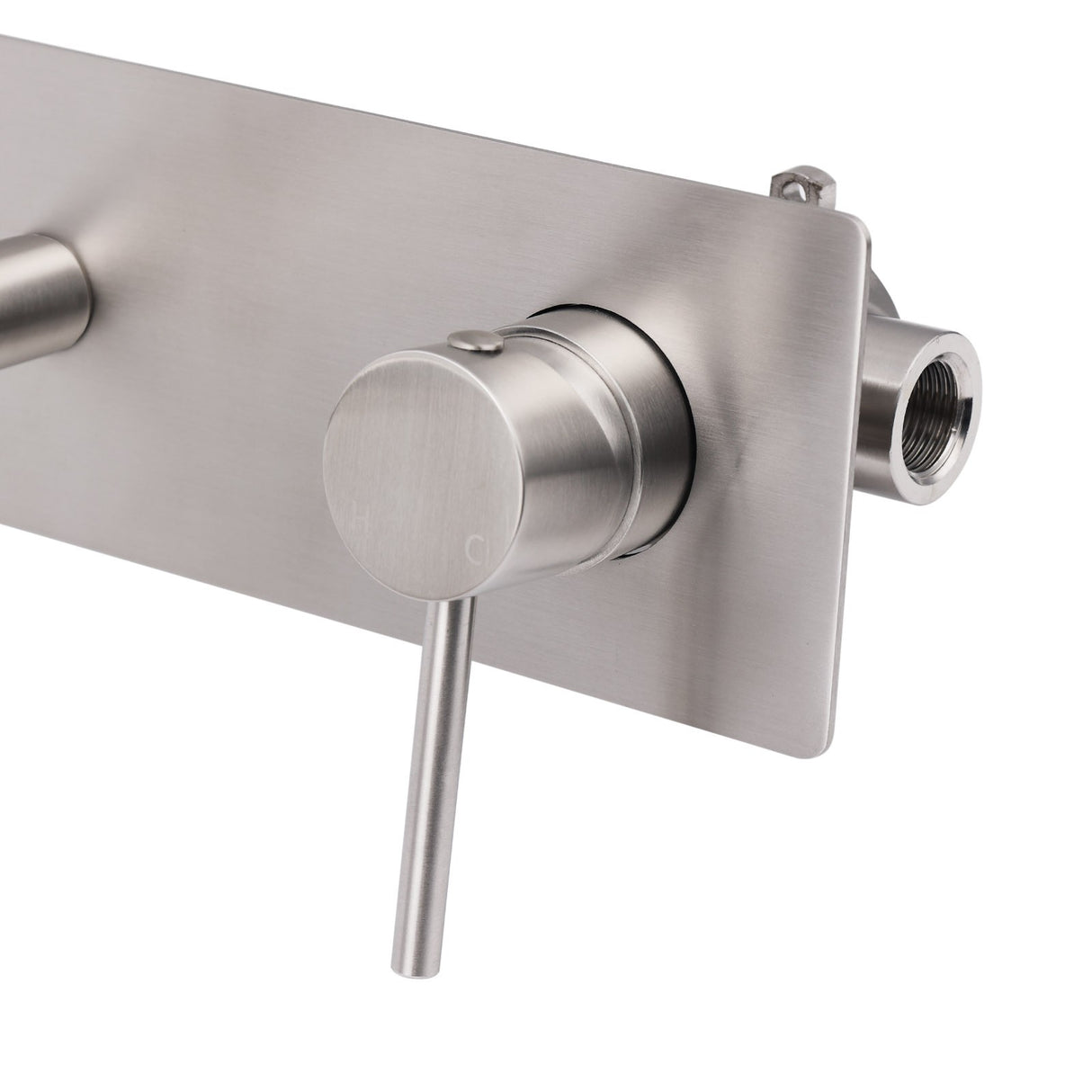 Wall Mounted Basin and Bath Mixer Tap, Round, Brushed Nickel