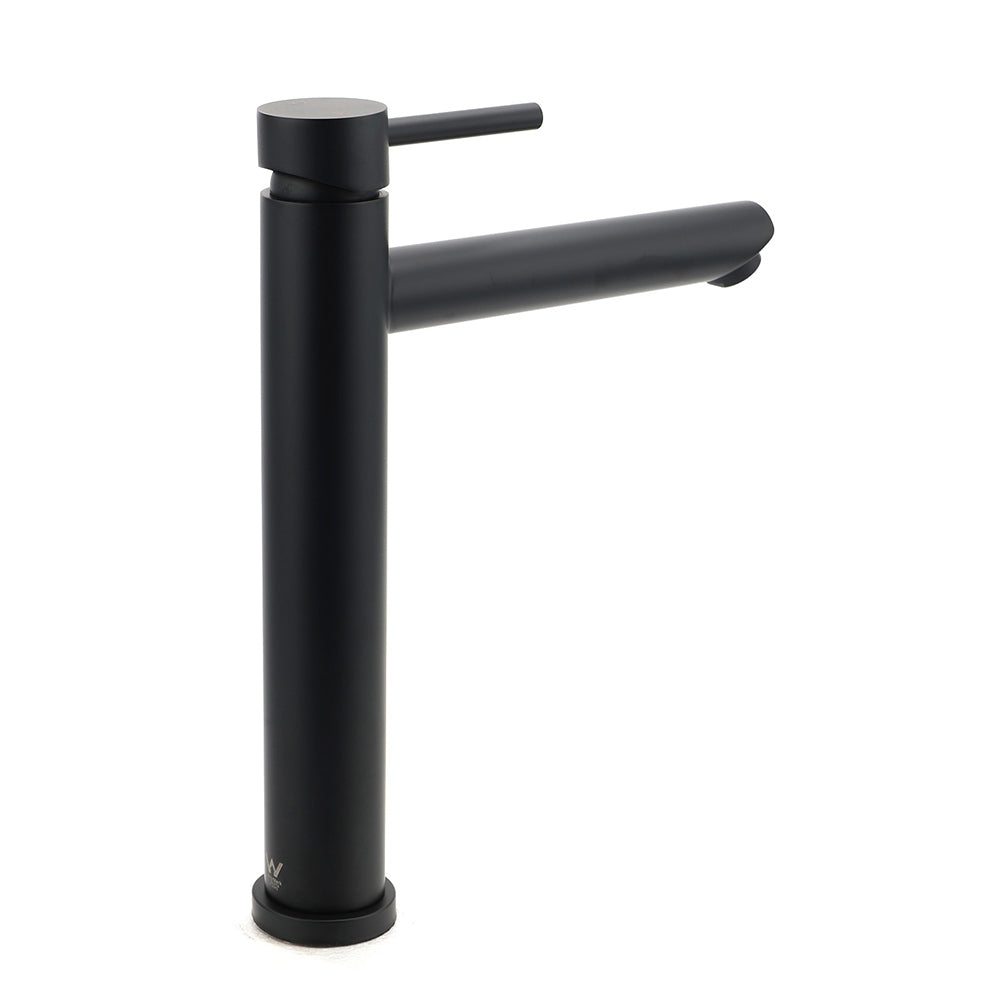 Matt Black Round Tall Basin Mixer Tap