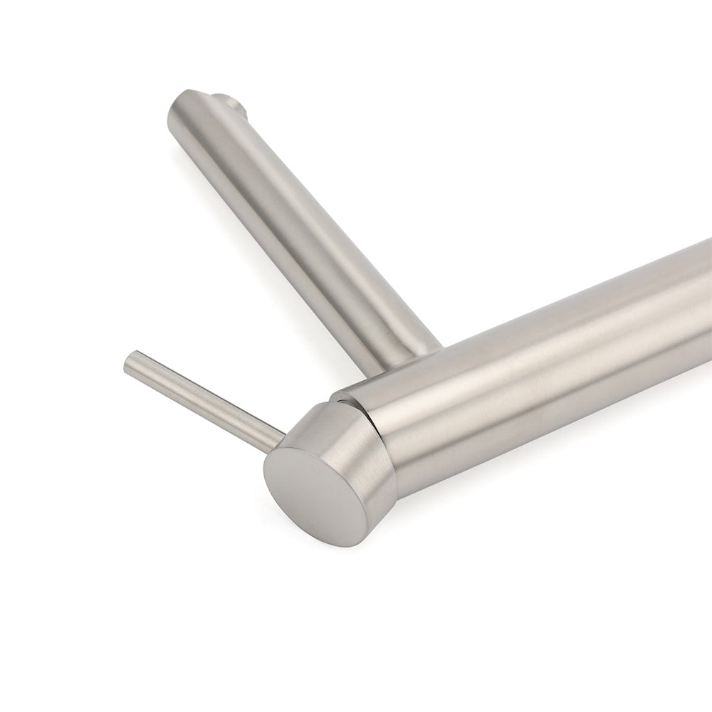 Brushed Nickel Round Basin Mixer Tap