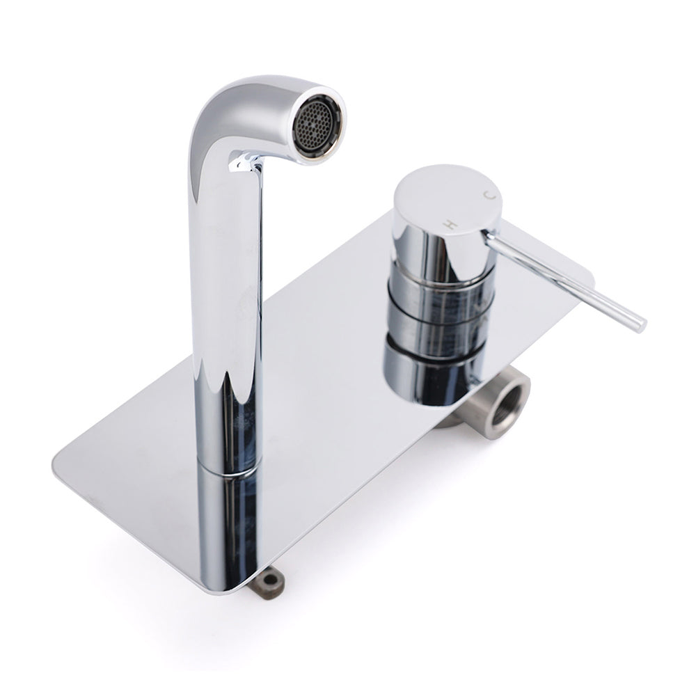 Round Wall Mounted Basin Mixer Tap, Chrome
