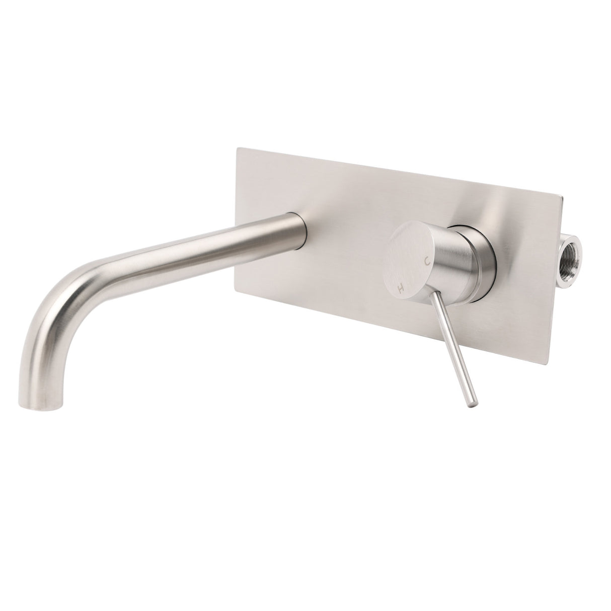 Round Wall Mounted Basin and Bath Mixer Tap, Brushed Nickel