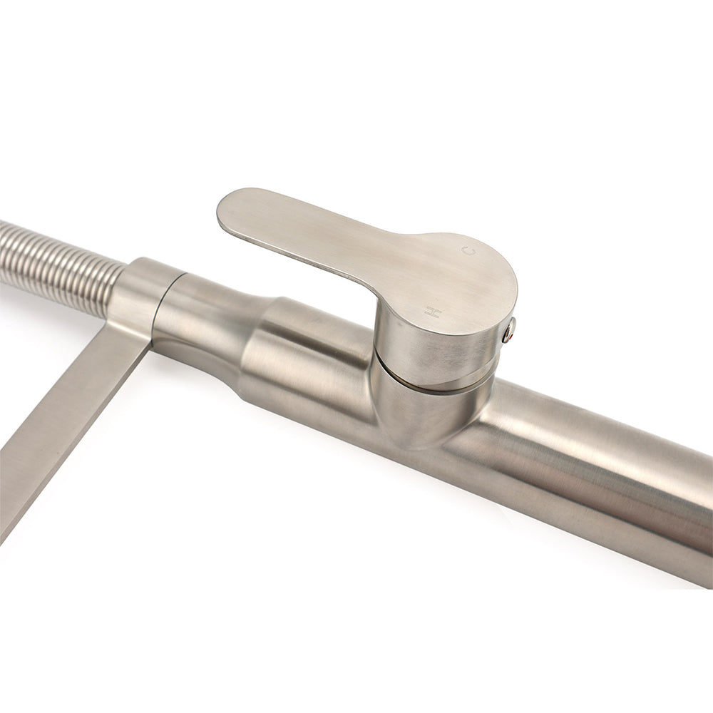 Pull Out Kitchen Mixer Tap, 360 Degree Swivel, Brushed Nickel