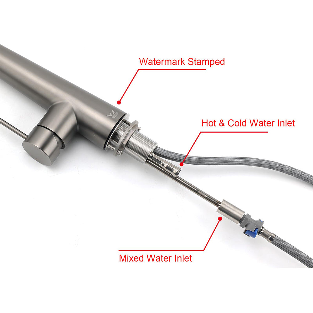Pull Out Kitchen Mixer Tap with Two Spray Modes, Gun Metal