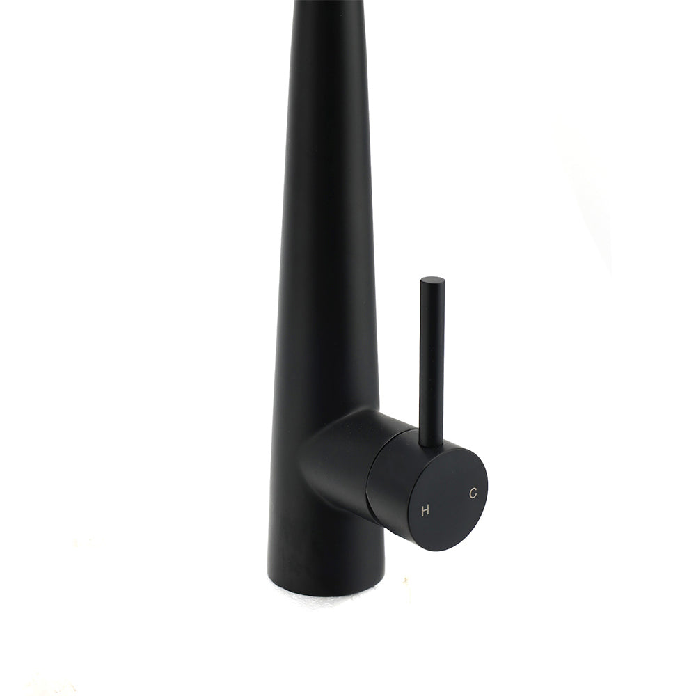 Round Pull Out Kitchen Mixer Tap, Matte Black