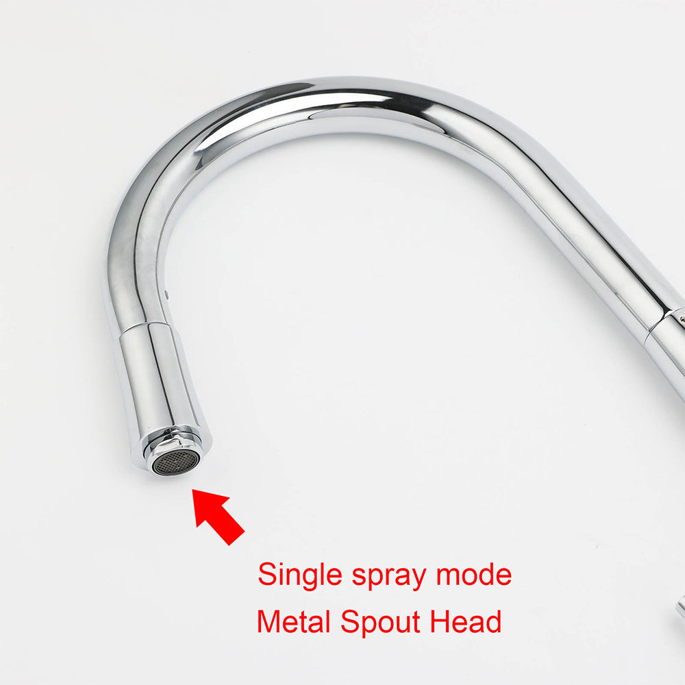 Chrome Pull Out Kitchen Sink Mixer Tap