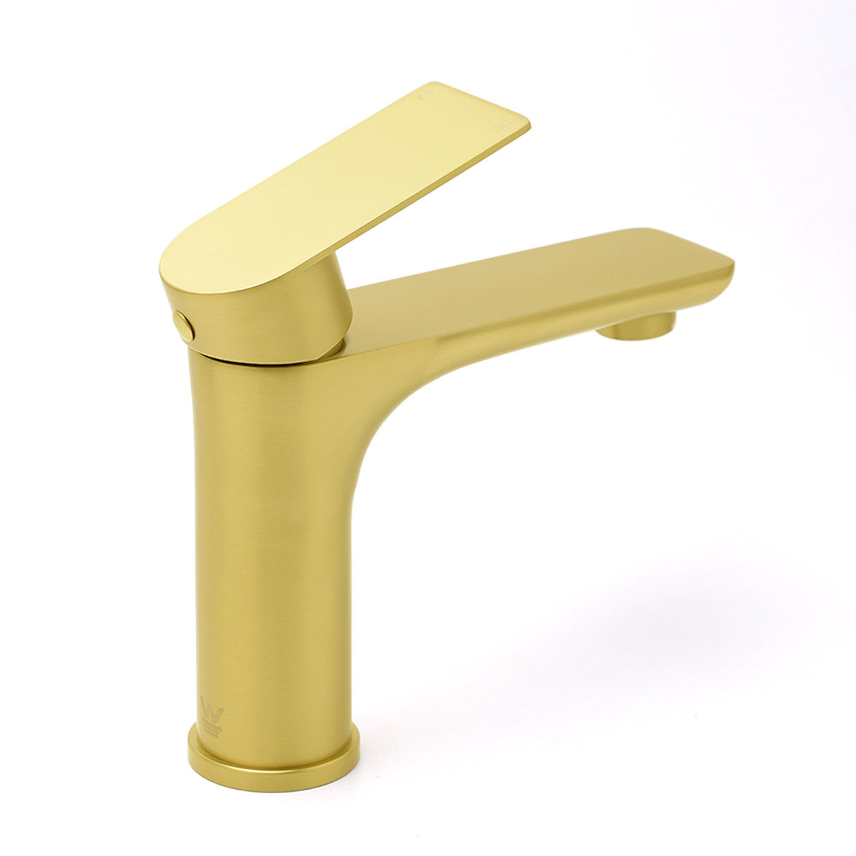 Brushed Gold Round Short Basin Mixer Tap image 3