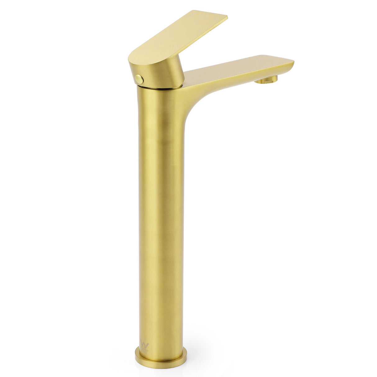 Round Tall Basin Mixer Tap, Brushed Gold