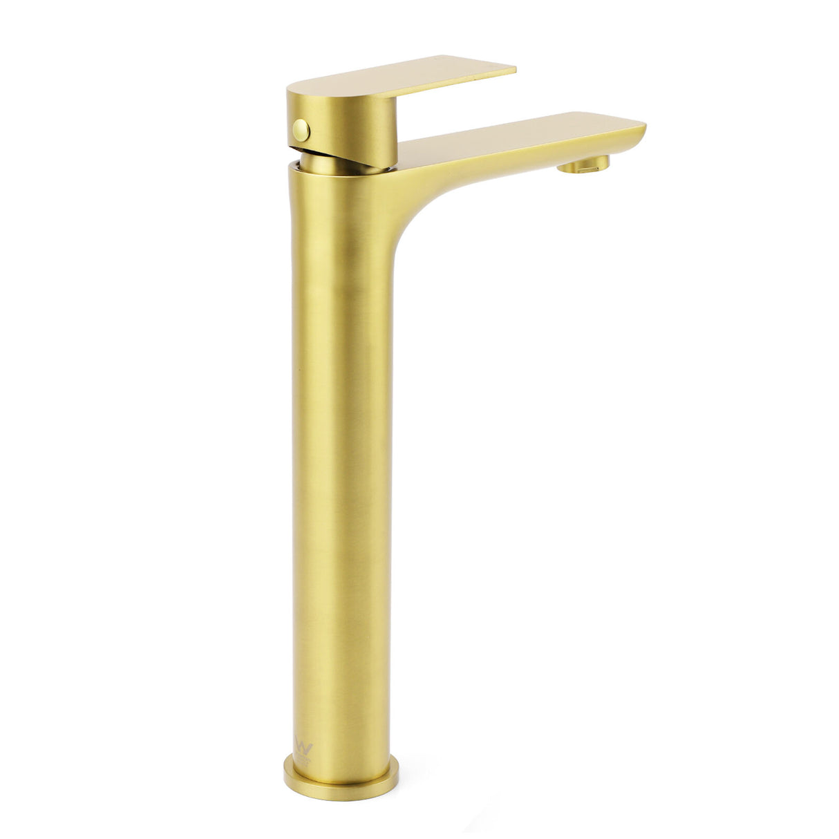 Round Tall Basin Mixer Tap, Brushed Gold