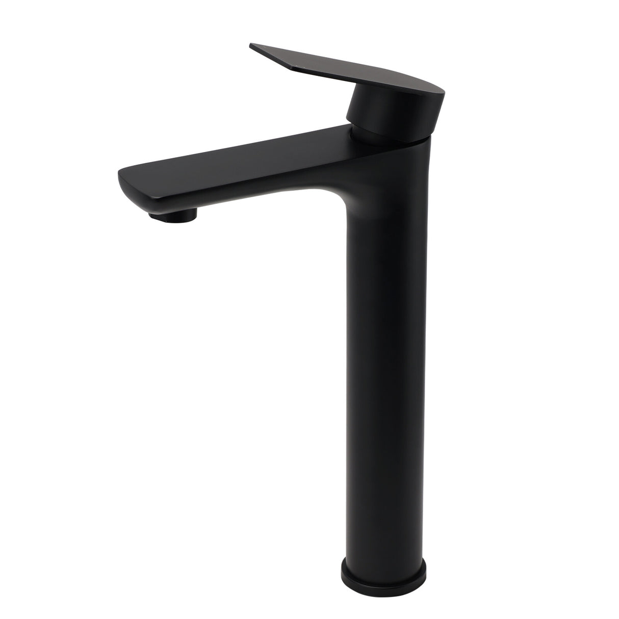 Round Tall Basin Mixer Tap, Matte Black