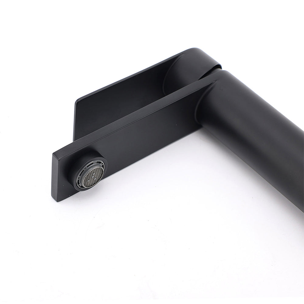 Matt Black Round Basin Mixer Tap image 4