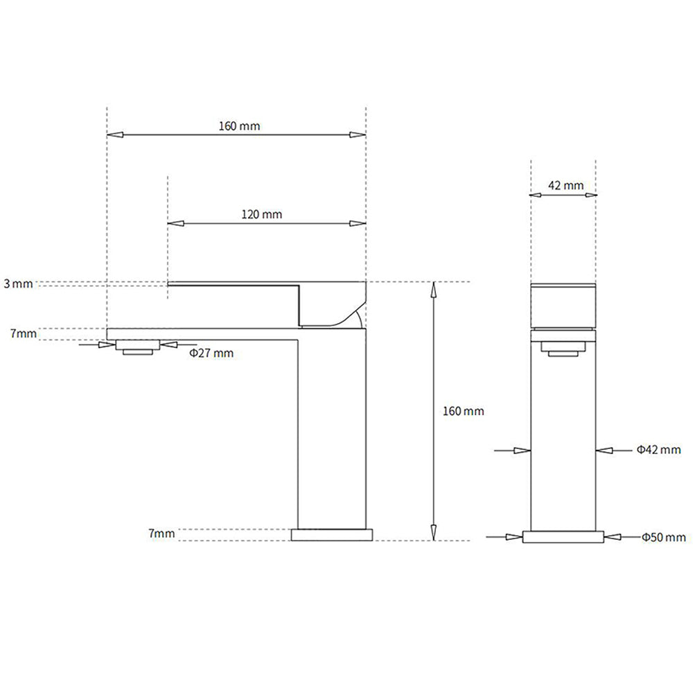 Gun Metal Square Basin Mixer Tap