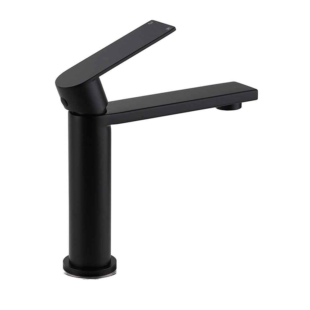 Matt Black Square Short Basin Mixer Tap image 3