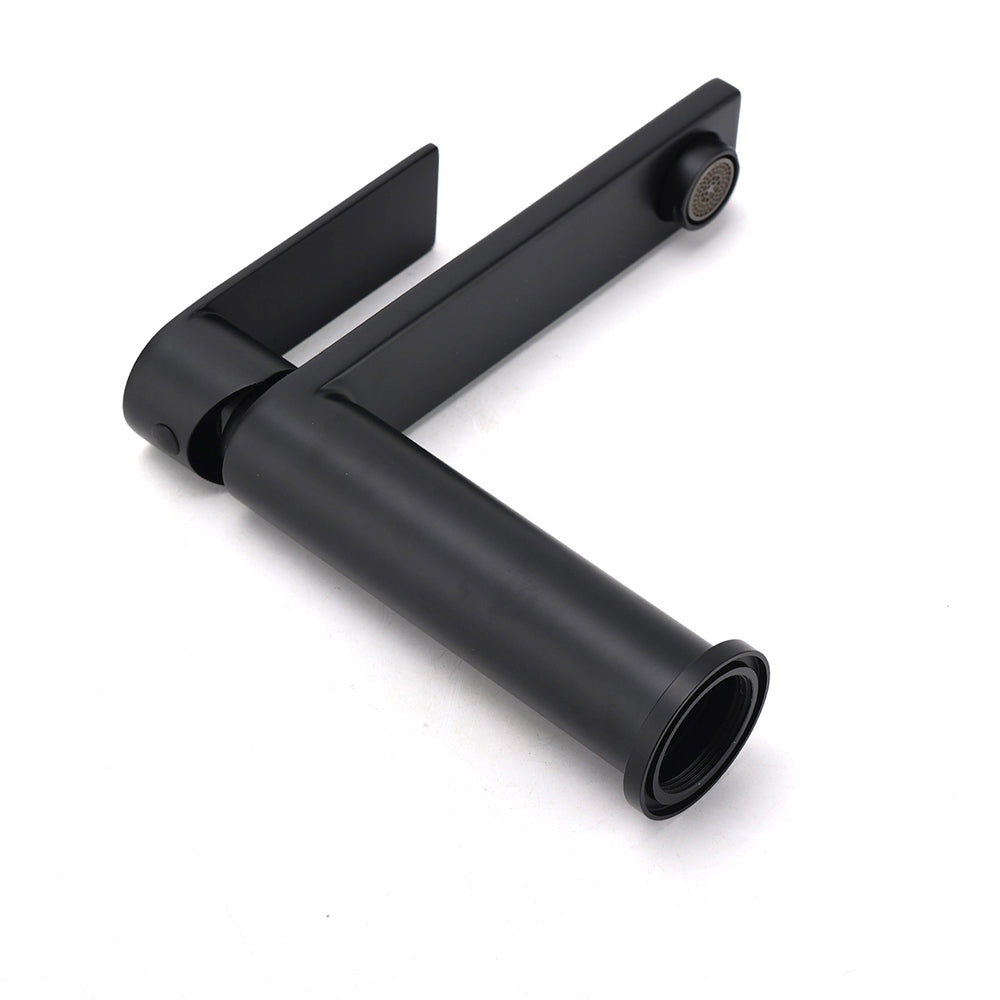 Matt Black Square Short Basin Mixer Tap image 6