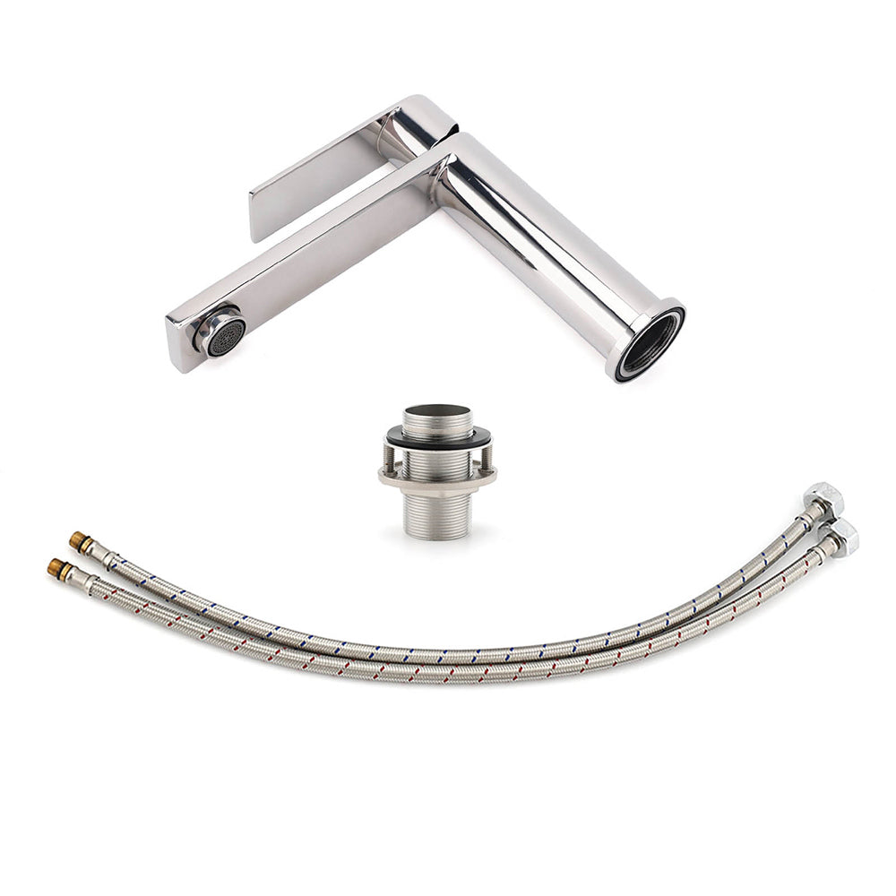 Polished Chrome Square Short Basin Mixer Tap image 7