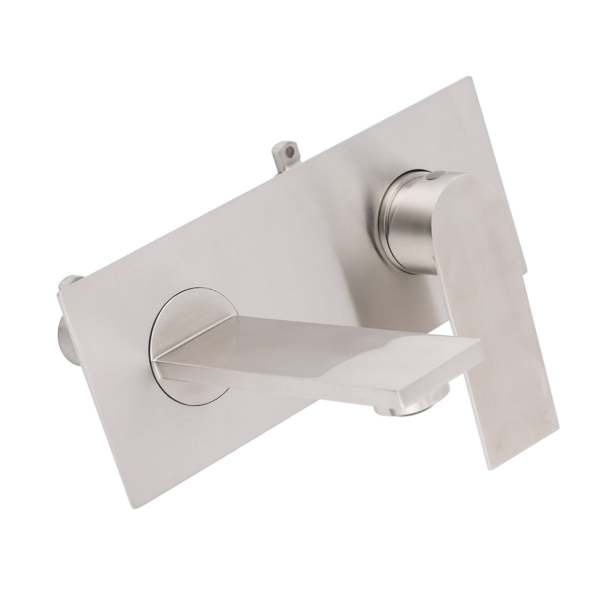 Concealed Wall Mounted Basin Mixer Tap, Square, Brushed Nickel
