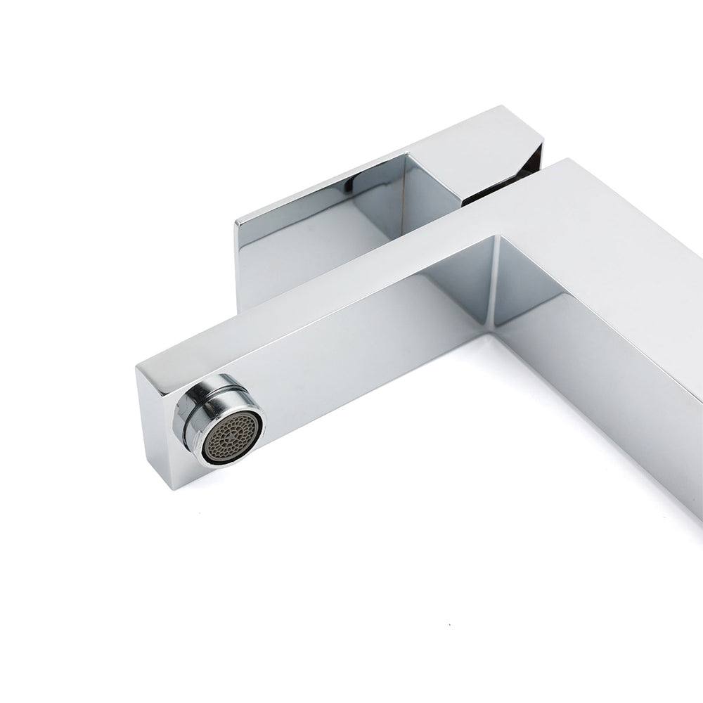 Polished Chrome Square Basin Mixer Tap