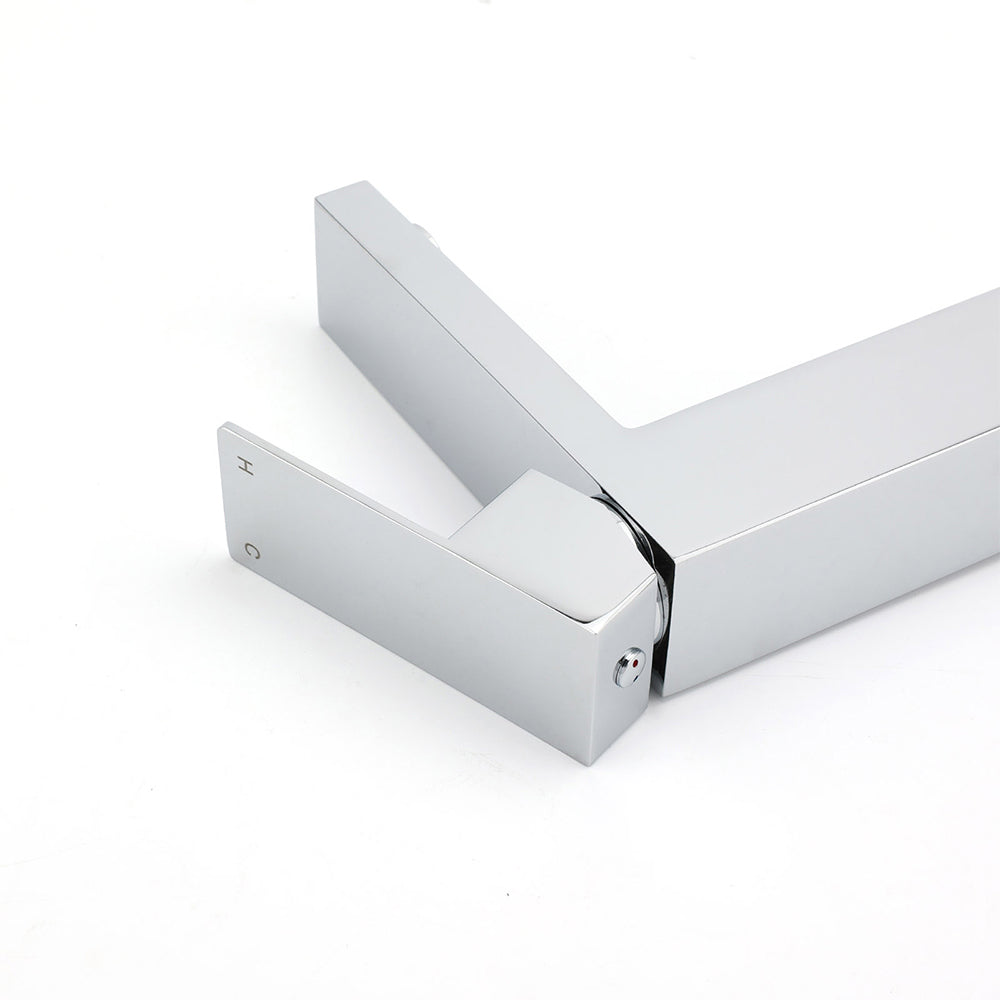 Polished Chrome Square Basin Mixer Tap